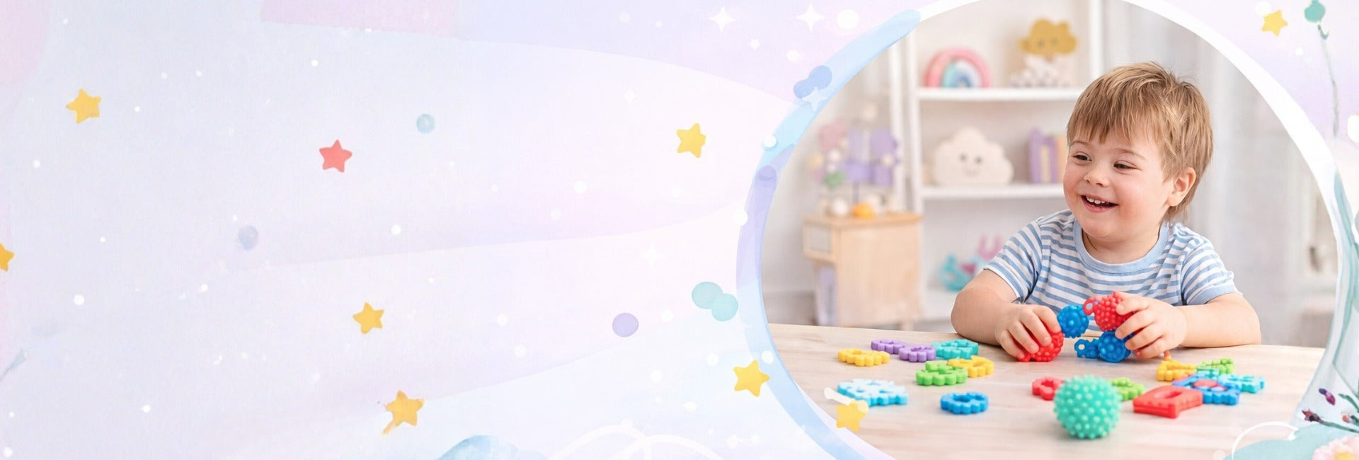 Banner de juguetes sensoriales para niños - Titina