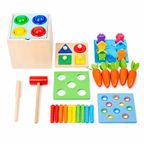 Cubo de Actividades de Madera Montessori 5 en 1 Didáctico - Louicid