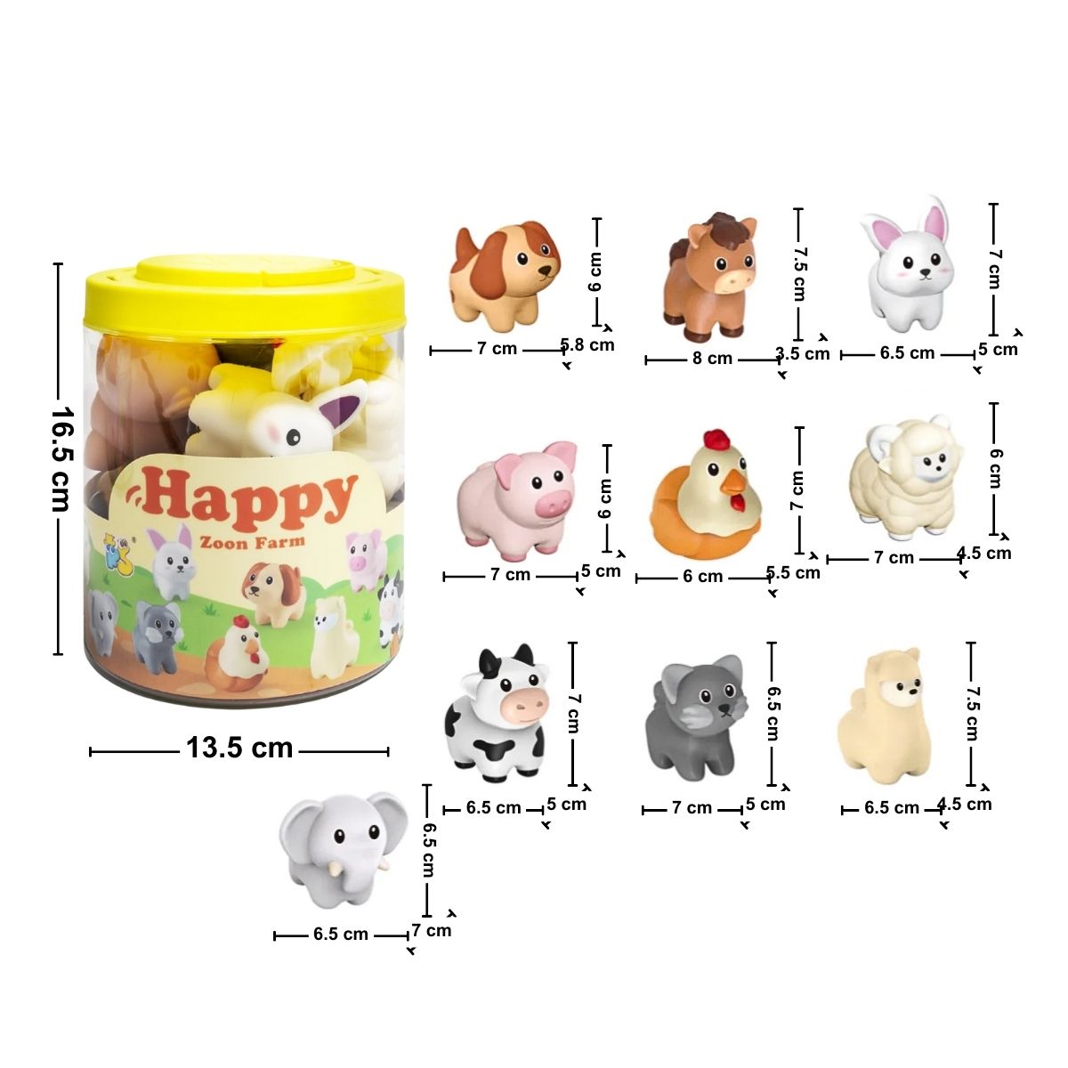 Juego de Emparejamiento y Encaje de Animales Granja 10pzas Medidas - Titina