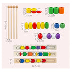 Juego de Secuencias con Cuentas de Madera Montessori Medidas - Titina
