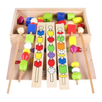 Juego de Secuencias con Cuentas de Madera Montessori Primer plano - Titina