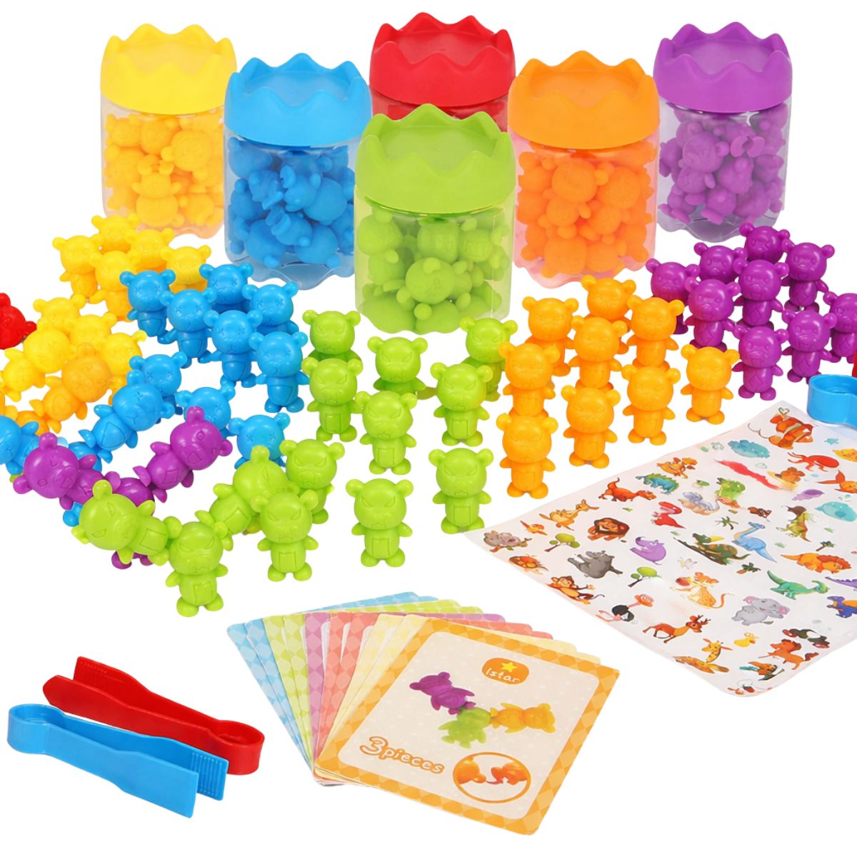 Juguete Montessori Clasificación y Conteo Animalitos 63 piezas - Titina