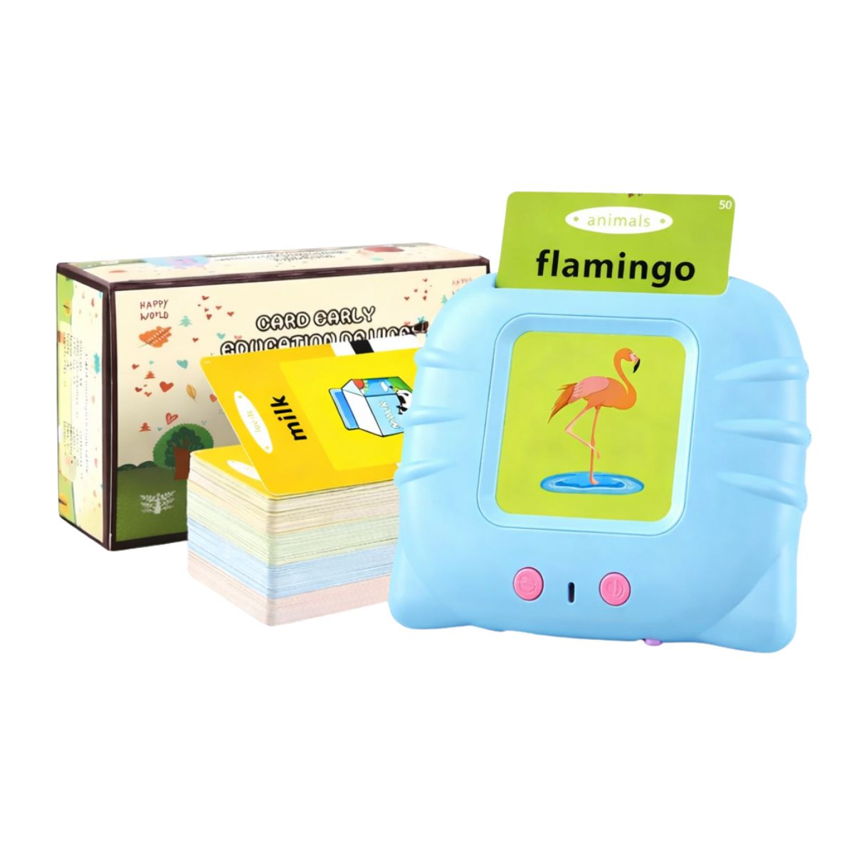 Juguetes Aprendizaje Tarjetas Lectura Español Inglés Celeste - Titina