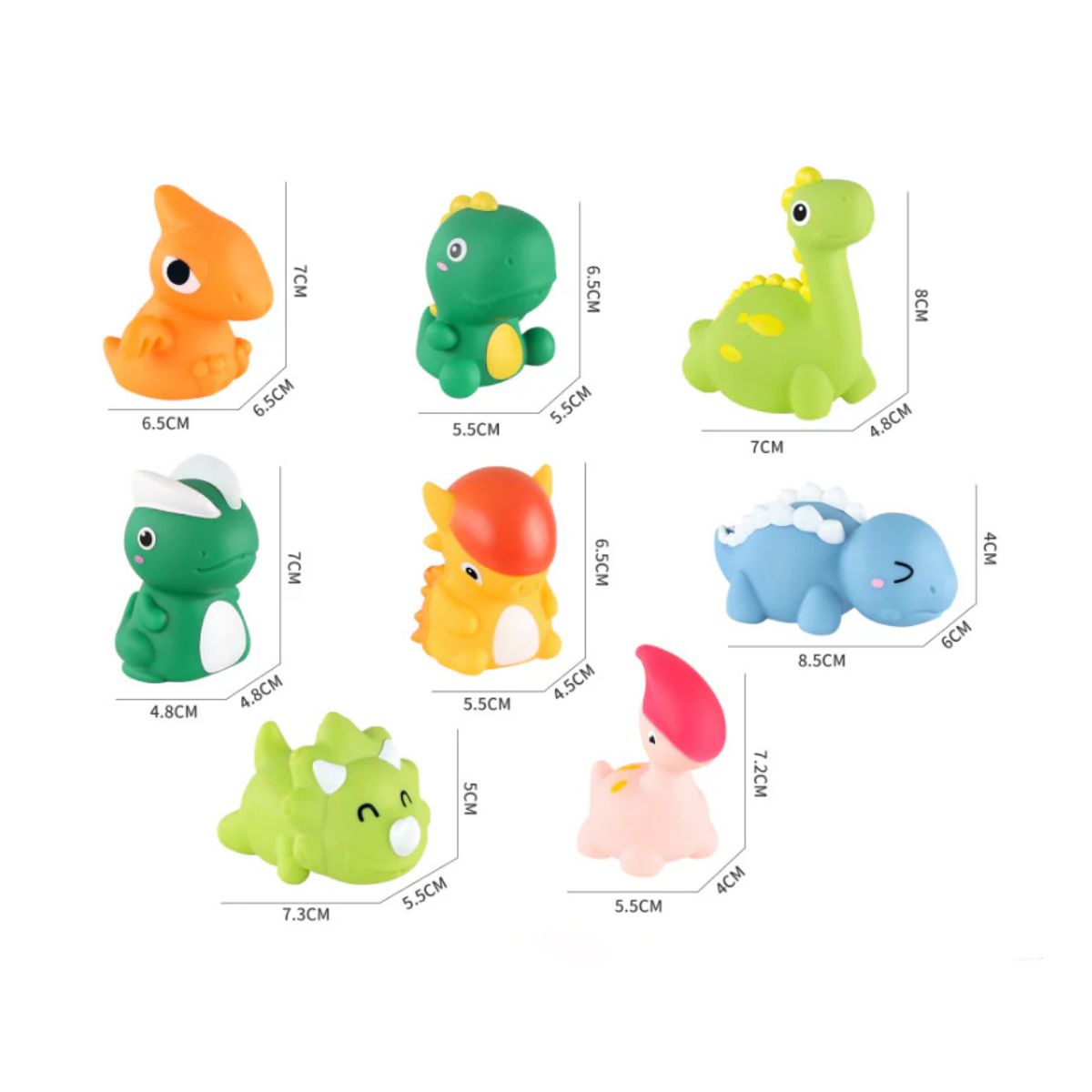 Juguetes Dinosaurios de Baño para Bebés y Niños Medidas - Louicid