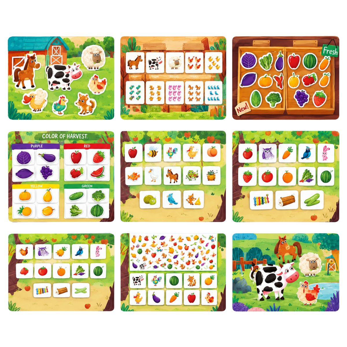 Libro Montessori de Actividades La Granja Hojas - Titina