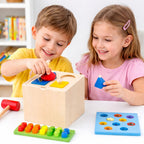Niños Jugando Cubo de Actividades de Madera Montessori 5 en 1 Didáctico - Louicid
