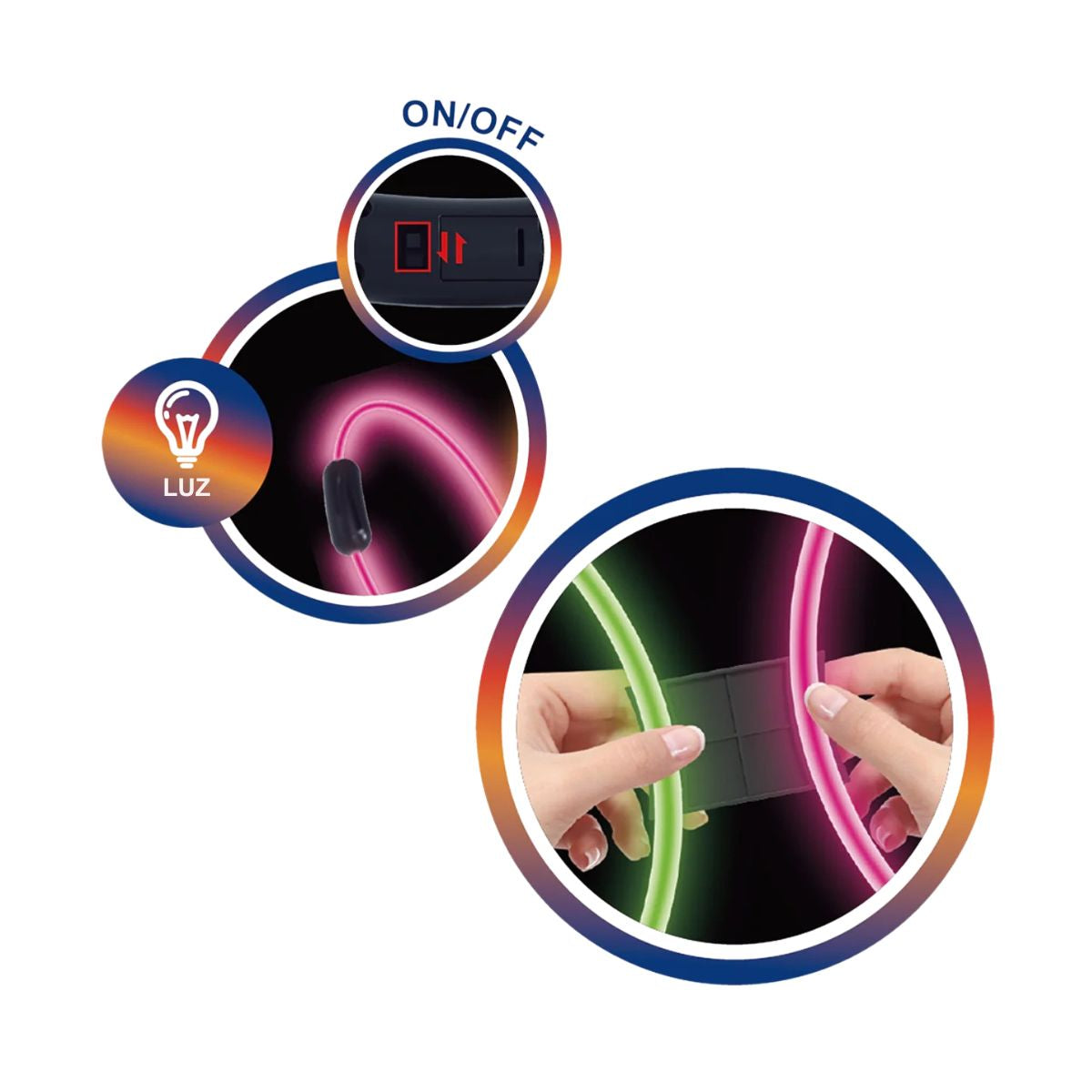 Set de 10 Aros de Neón para Saltar Niños Luz - Titina